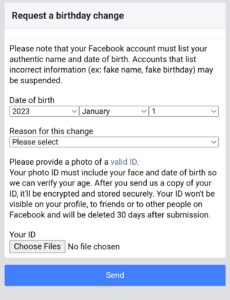 ফেসবুকের জন্মতারিখ